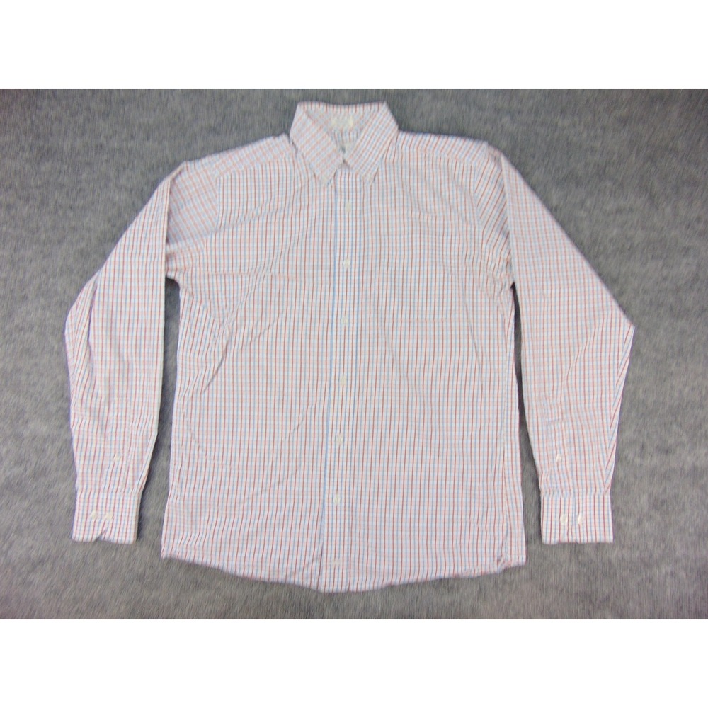 Onward Reserve Shirt Mens Med Tailored Fit White Red Blue Plaid Button Down - Picture 2 of 8